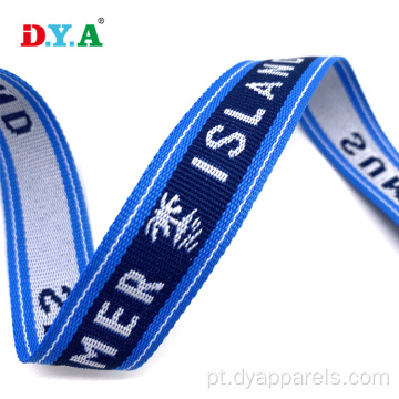 Fita de correia tecida 20mm Blue Jacquard Polyester Webbing